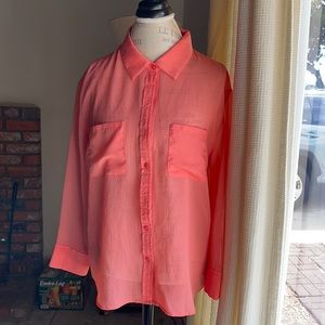 Sheer orange blouse
